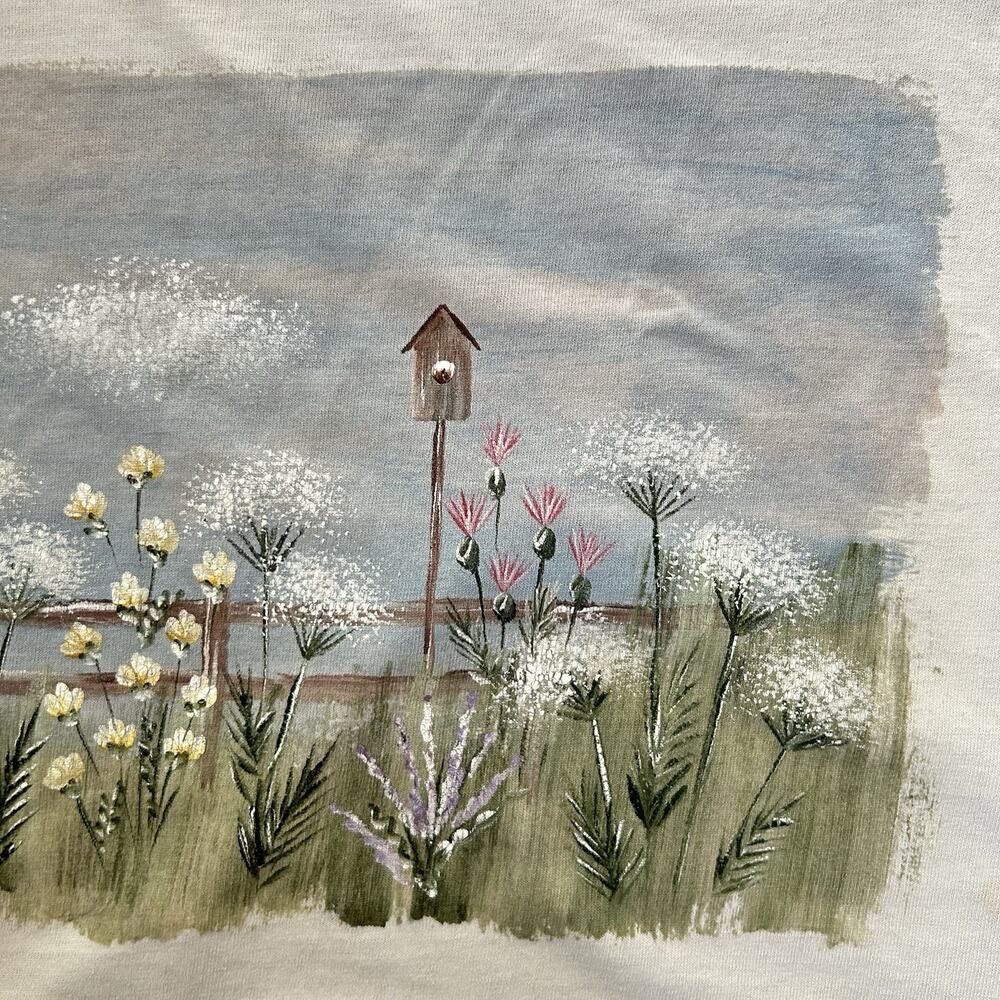 Vintage Russell T Shirt XXL USA Single Stitch Thin Cottage Core Boho Nature - Picture 8 of 15
